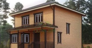 Двухэтажный дом из бруса в Железногорске от Строй-Жлк - строительство от 135083 руб.